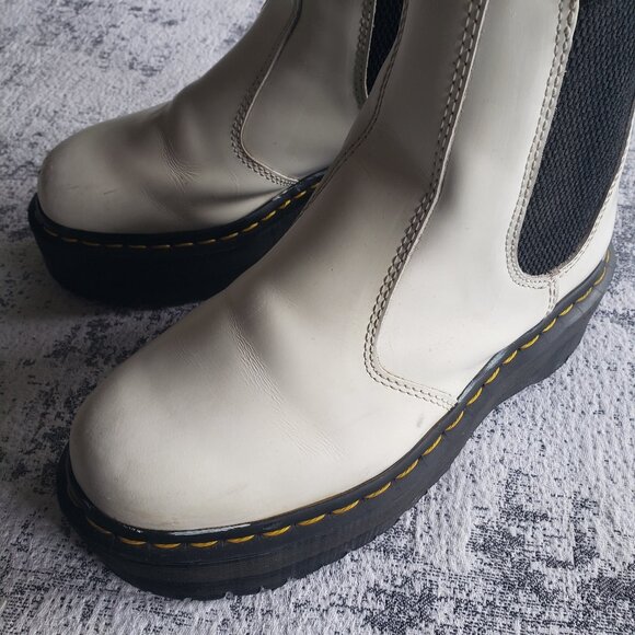 White Doc Marten Platform Quad Chelsea Boots Size 6 [Men's Sz5] - Picture 6 of 16